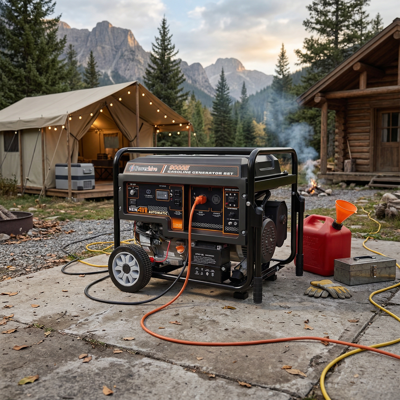 POWERHIVE Open Frame Gasoline Generator 10.5-11.5kW – Mod.9000E | Heavy-Duty Construction Power