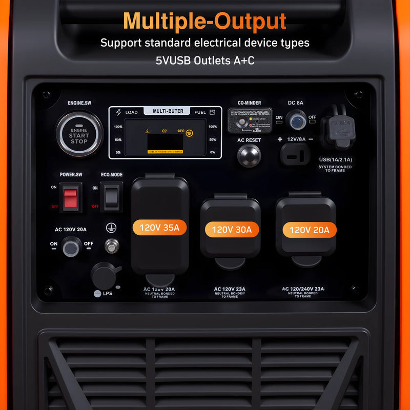 POWERHIVE Enclosed Dual-Fuel Generator 6kW – Mod.6800IE | Silent & Portable Power