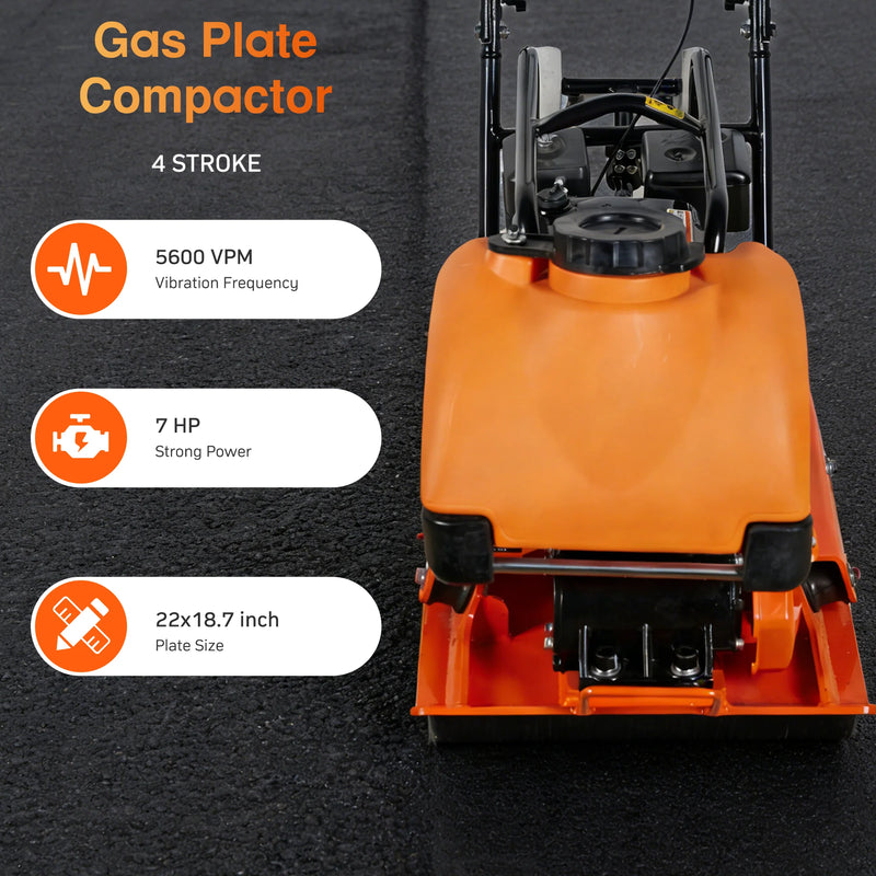 POWERHIVE Plate Compactor - Mod. SC-77W |  3035 lbf , 25.2″ × 18.5″ Plate