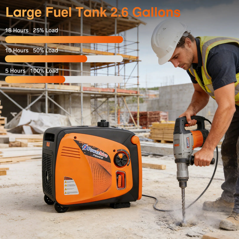 POWERHIVE Enclosed Gasoline Generator 4.2kW – Mod.4800IE | Silent & Portable Power