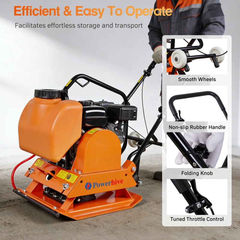 POWERHIVE Plate Compactor – Mod. SC-90 |  2922 lbf,22″ × 17.7″ Plate