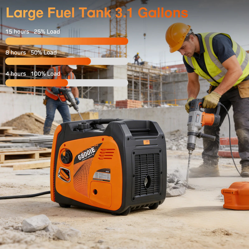POWERHIVE Enclosed Dual-Fuel Generator 6kW – Mod.6800IE | Silent & Portable Power