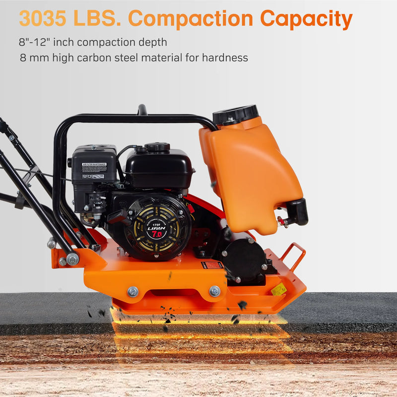 POWERHIVE Plate Compactor - Mod. SC-77W |  3035 lbf , 25.2″ × 18.5″ Plate