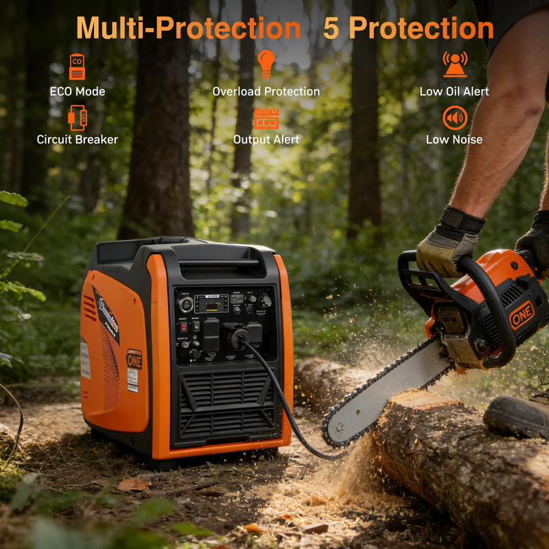 POWERHIVE Enclosed Dual-Fuel Generator 6kW – Mod.6800IE | Silent & Portable Power