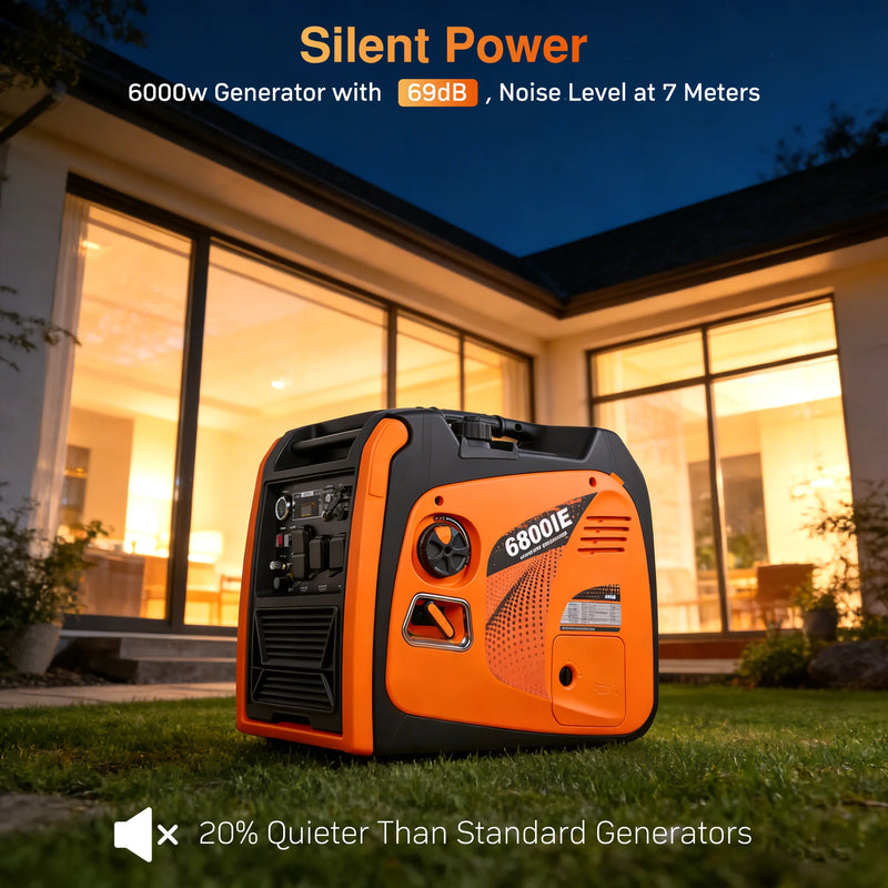 POWERHIVE Enclosed Dual-Fuel Generator 6kW – Mod.6800IE | Silent & Portable Power