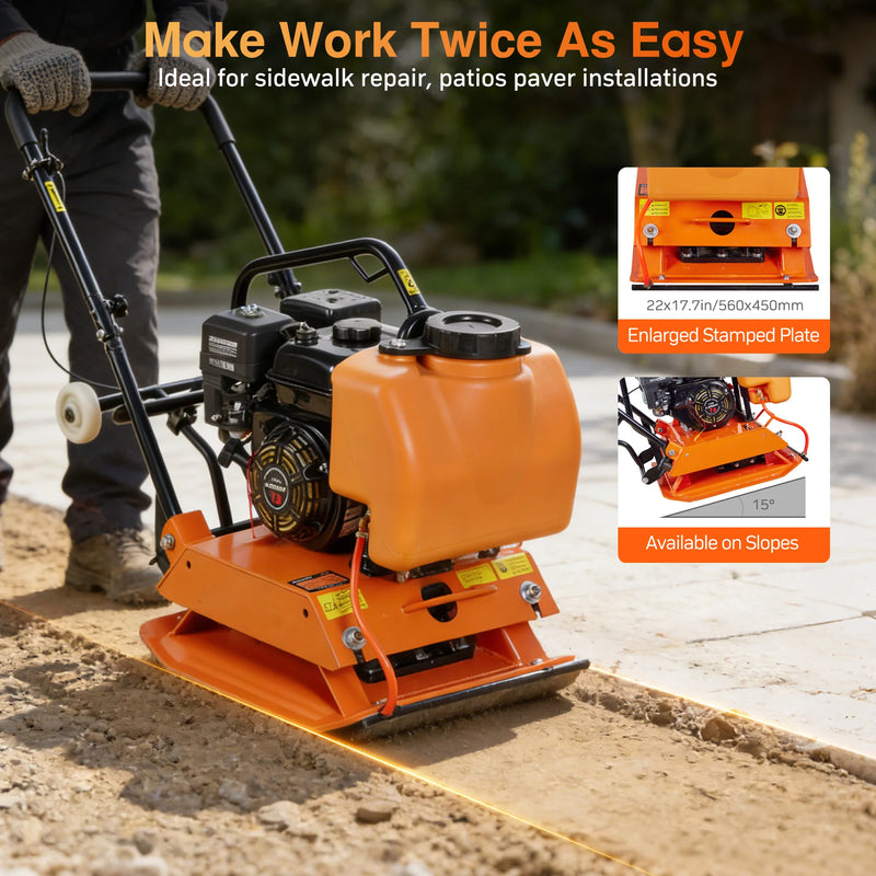 POWERHIVE Plate Compactor – Mod. SC-90 |  2922 lbf,22″ × 17.7″ Plate