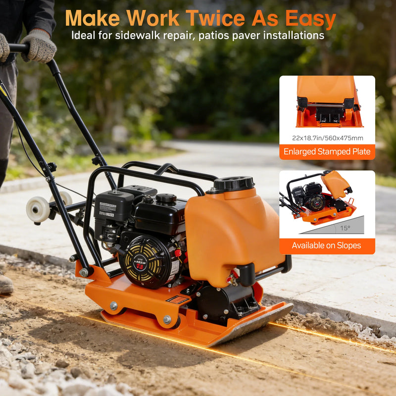 POWERHIVE Plate Compactor - Mod. SC-77W |  3035 lbf , 25.2″ × 18.5″ Plate