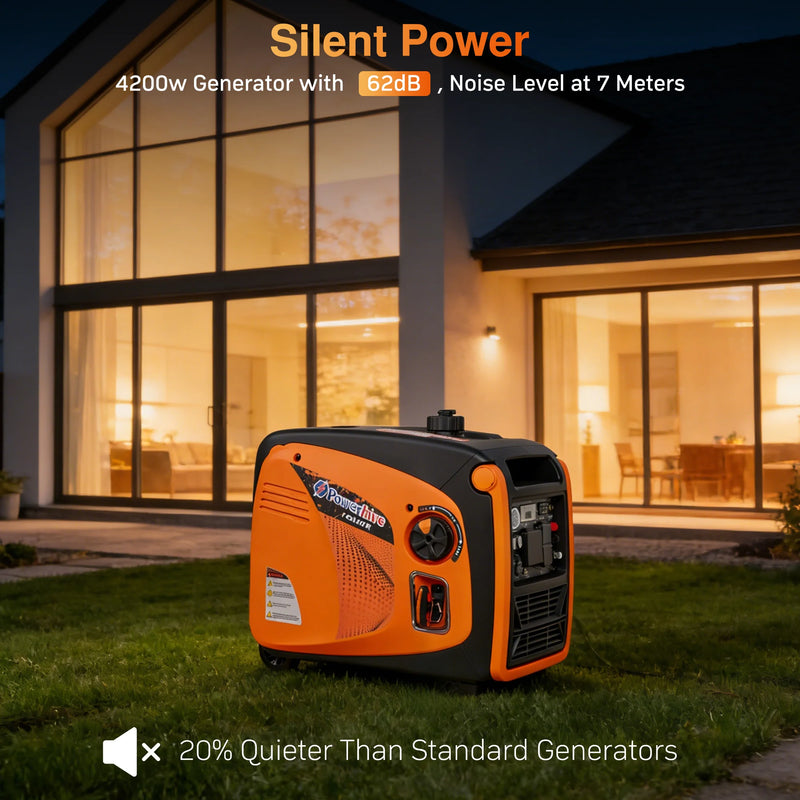 POWERHIVE Enclosed Gasoline Generator 4.2kW – Mod.4800IE | Silent & Portable Power