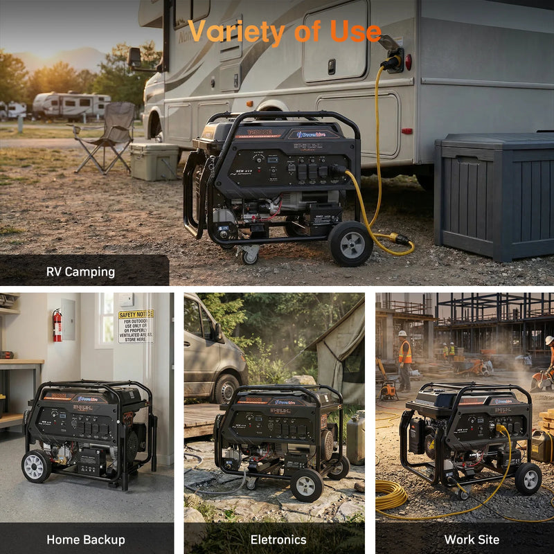 POWERHIVE Open Frame Dual-Fuel Generator 11–12kW – Mod.12000E | Heavy-Duty Construction Power