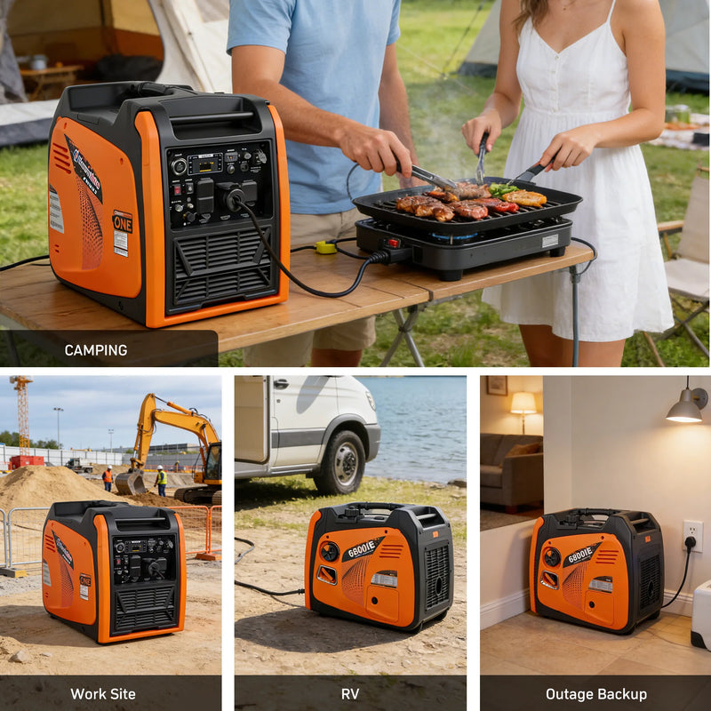 POWERHIVE Enclosed Dual-Fuel Generator 6kW – Mod.6800IE | Silent & Portable Power