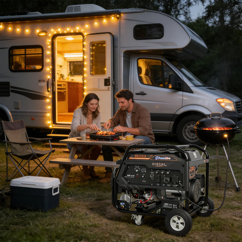POWERHIVE Open Frame Dual-Fuel Generator 11–12kW – Mod.12000E | Heavy-Duty Construction Power