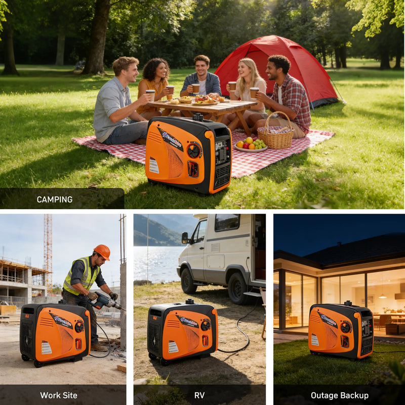 POWERHIVE Enclosed Gasoline Generator 4.2kW – Mod.4800IE | Silent & Portable Power