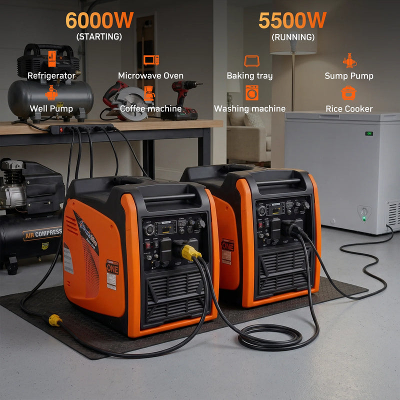 POWERHIVE Enclosed Dual-Fuel Generator 6kW – Mod.6800IE | Silent & Portable Power